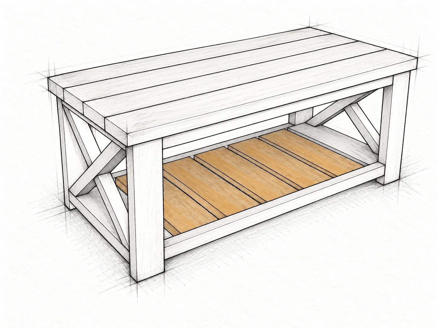 farmhouse coffee table — 11 illustration