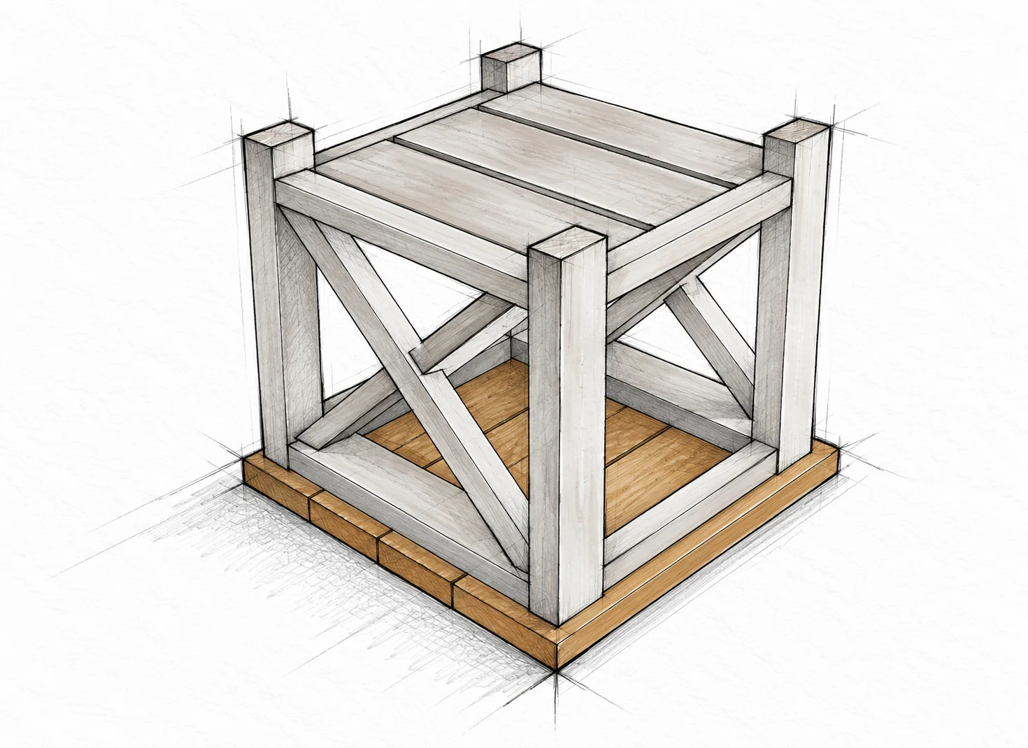 farmhouse side table — 12 illustration