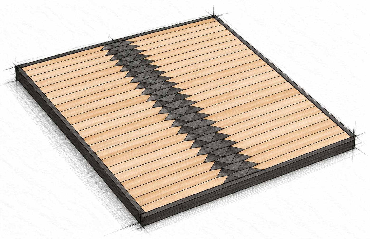 geometric hairpin coffee table — 16 illustration