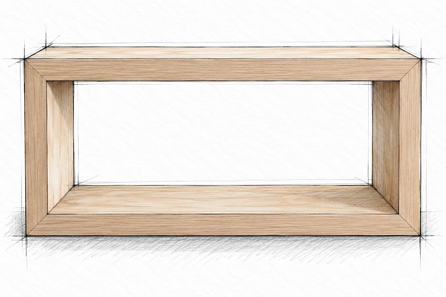 hollow panel waterfall console — 19 illustration