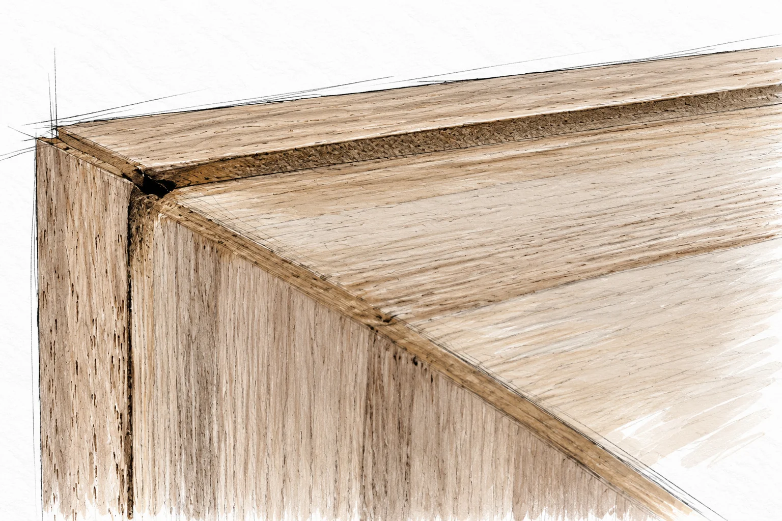 hollow panel waterfall console — 22 illustration