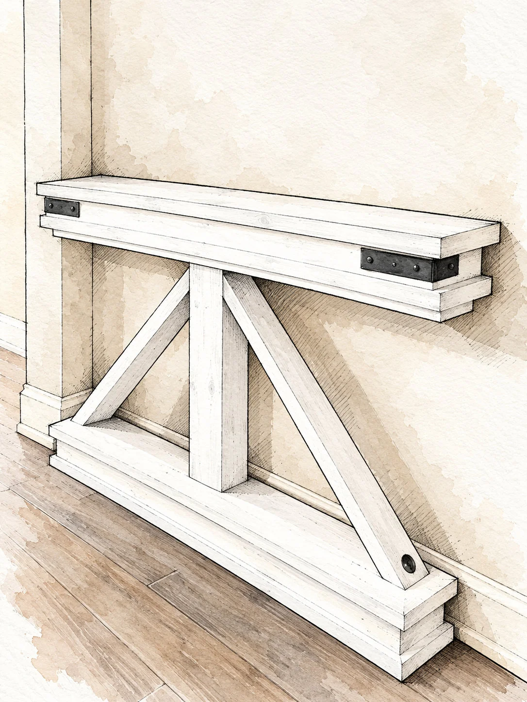 narrow truss console — 24 illustration