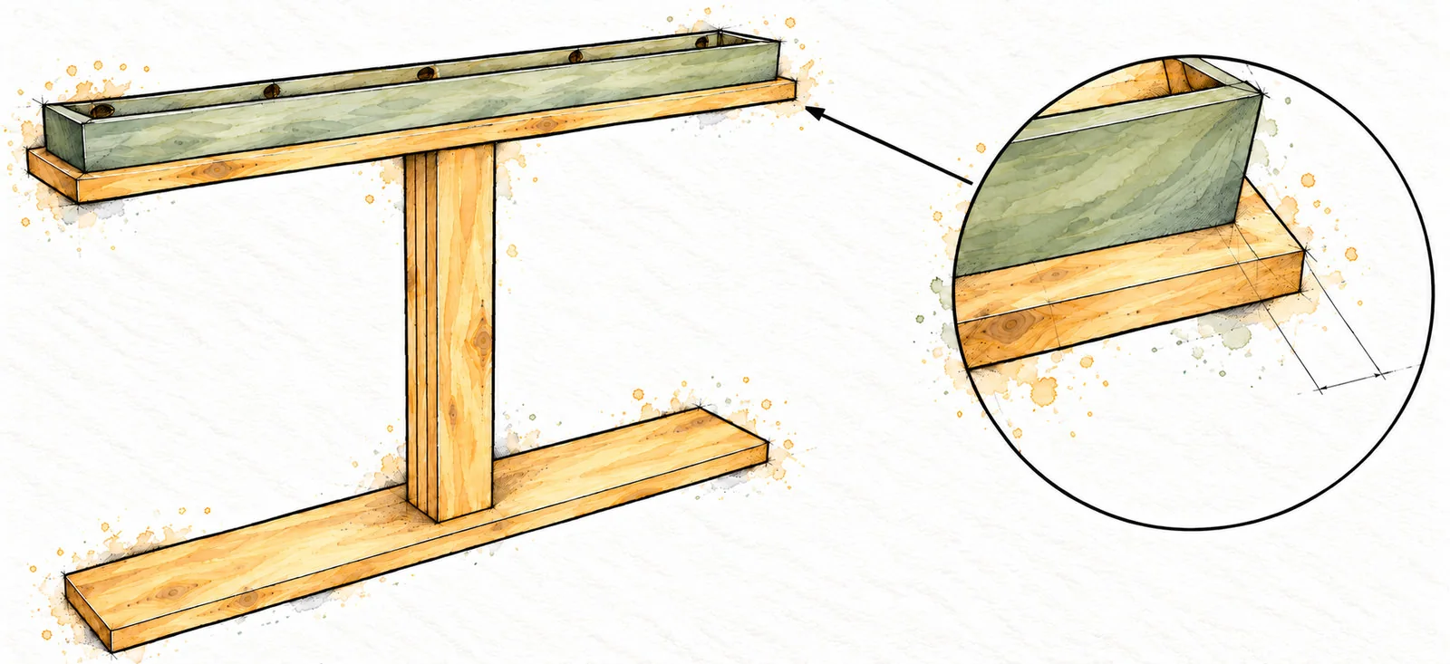 narrow truss console — 30 illustration