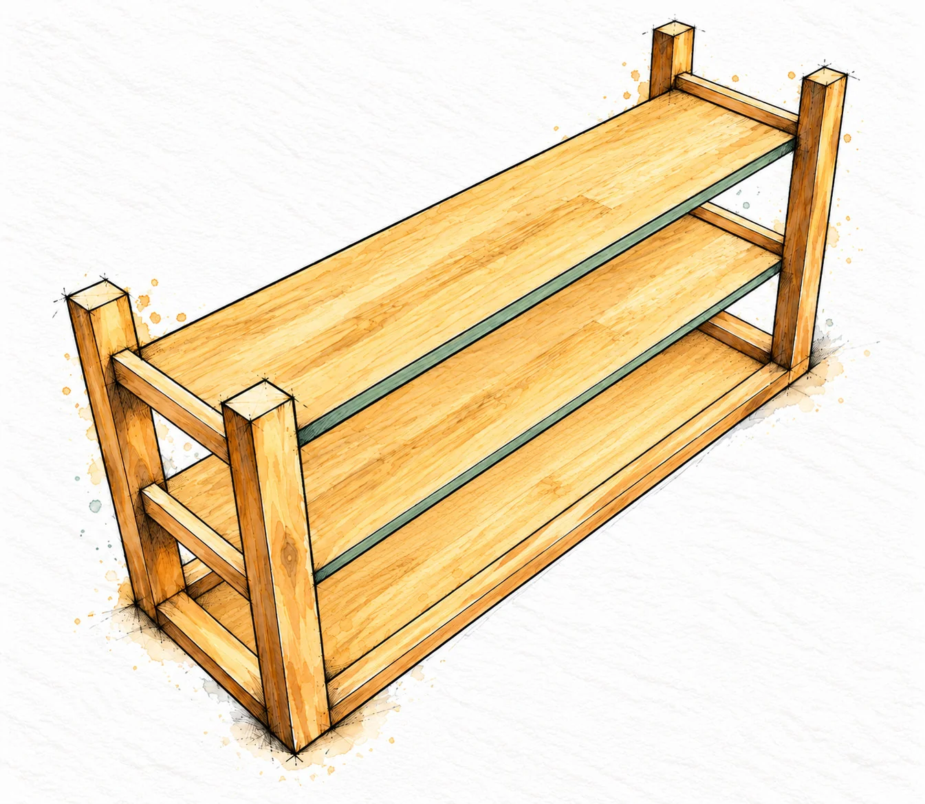 open shelf media console — 11 illustration
