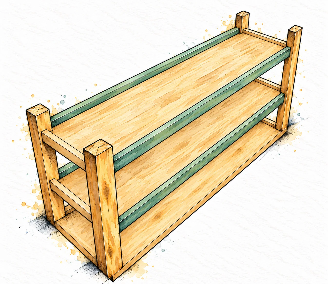 open shelf media console — 12 illustration