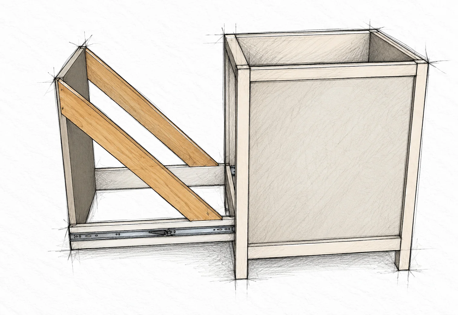 pullout bin kitchen island — 22 illustration