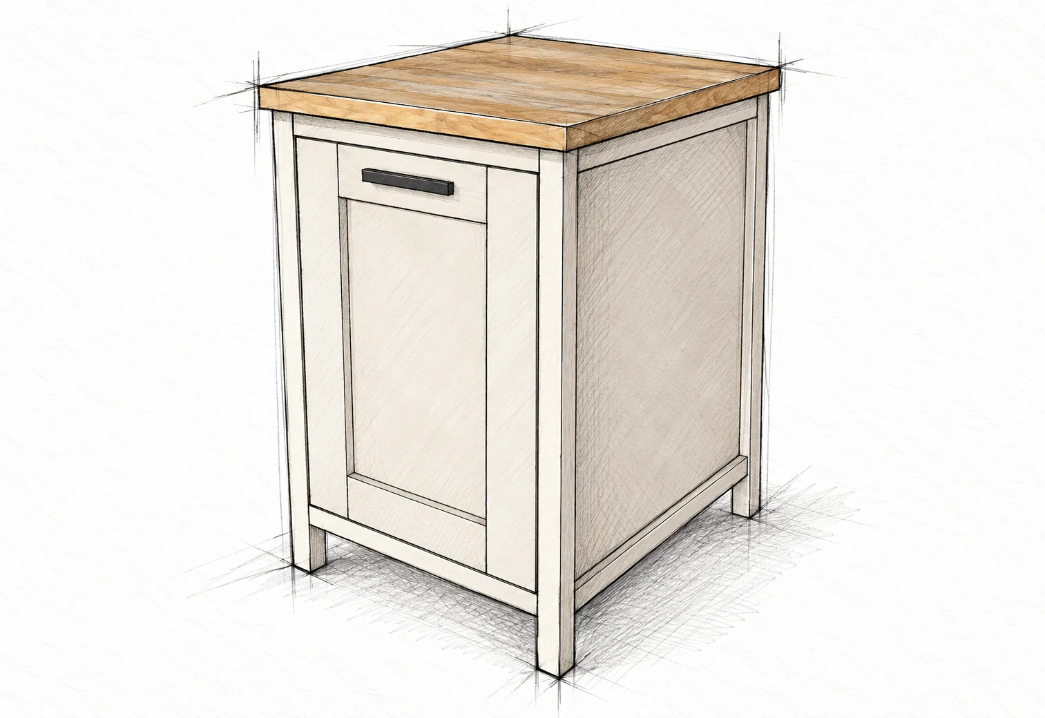 pullout bin kitchen island — 25 illustration
