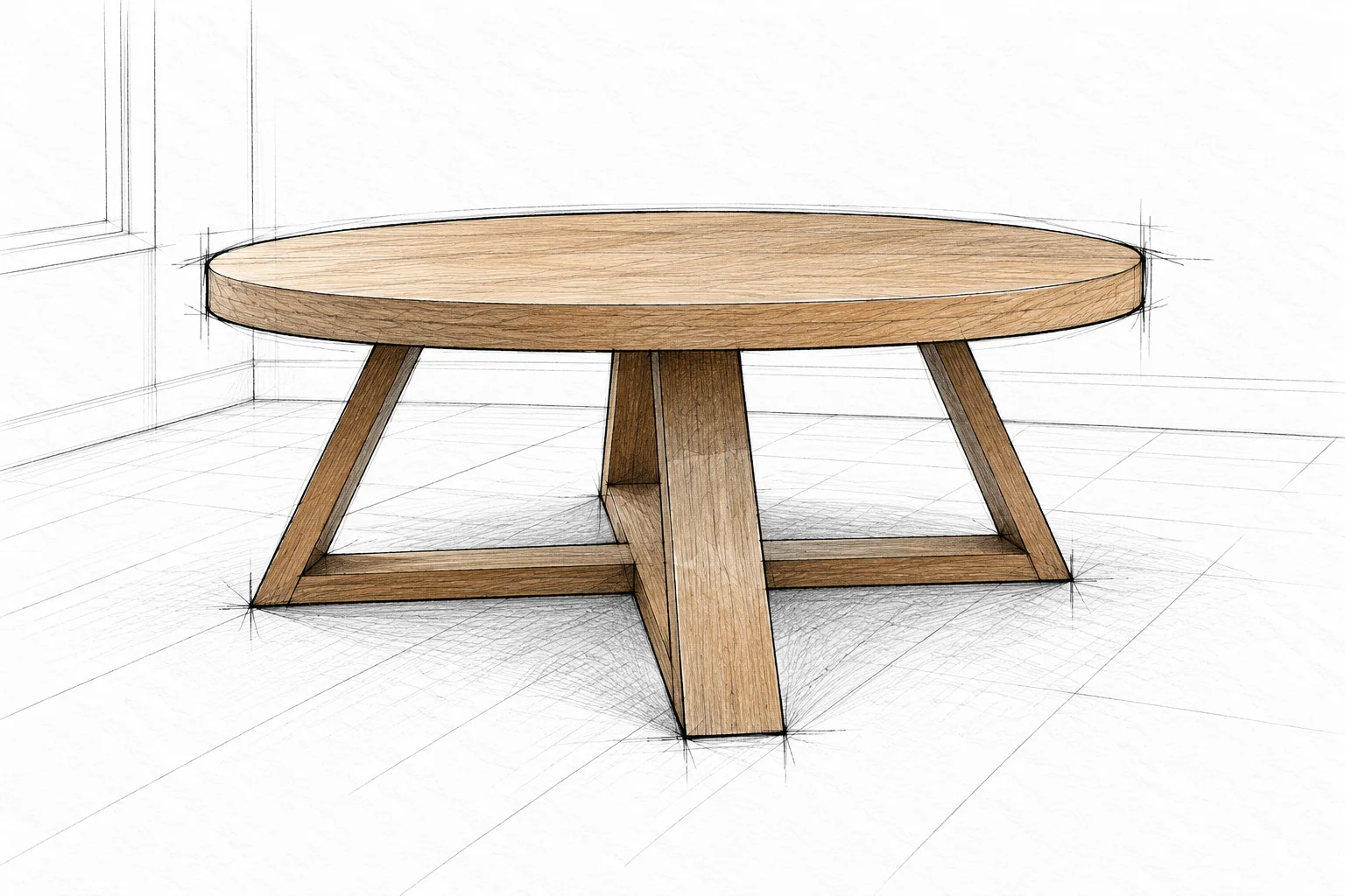 round coffee table — 30 illustration