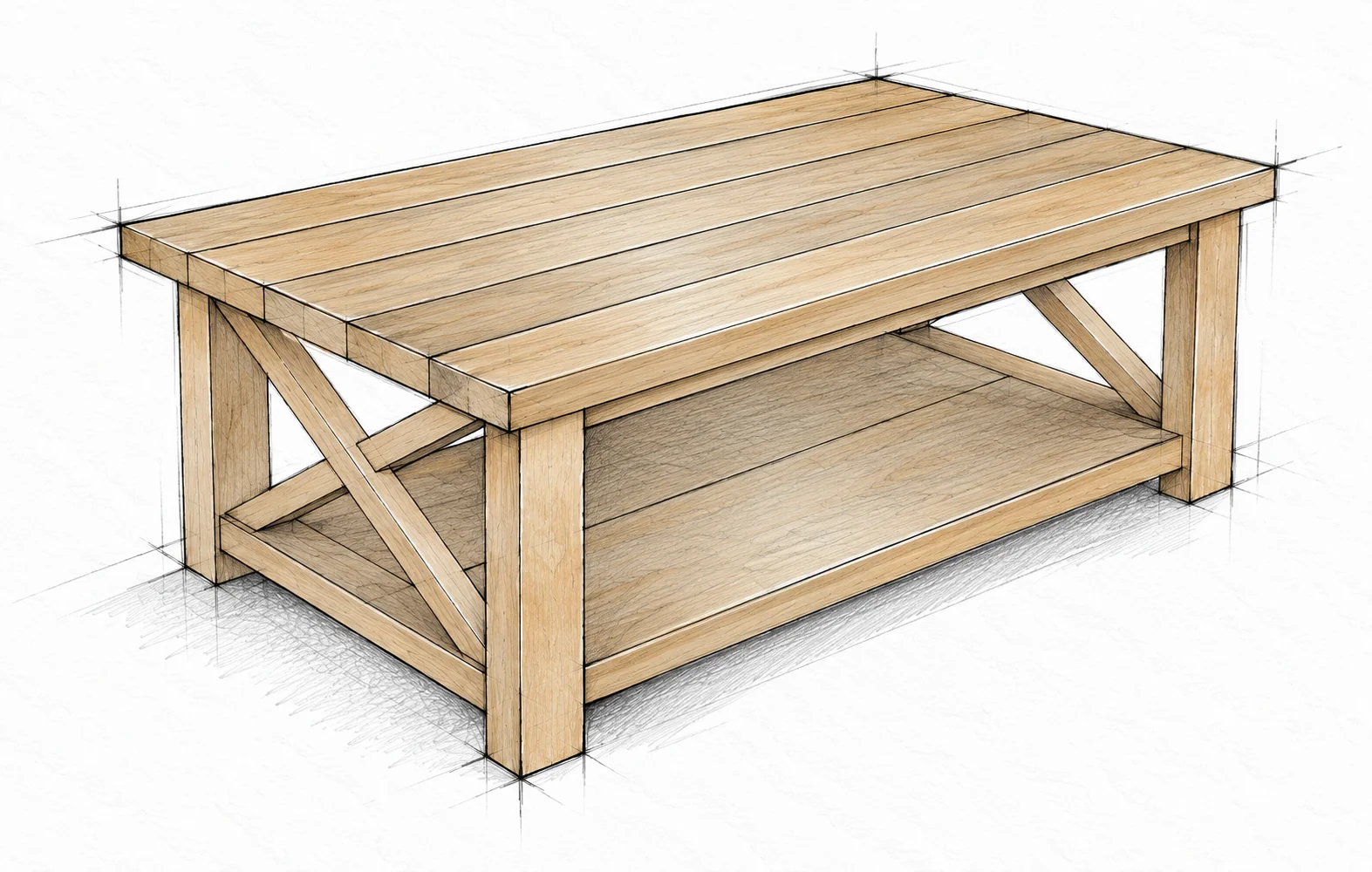 rustic x coffee table — 8 illustration