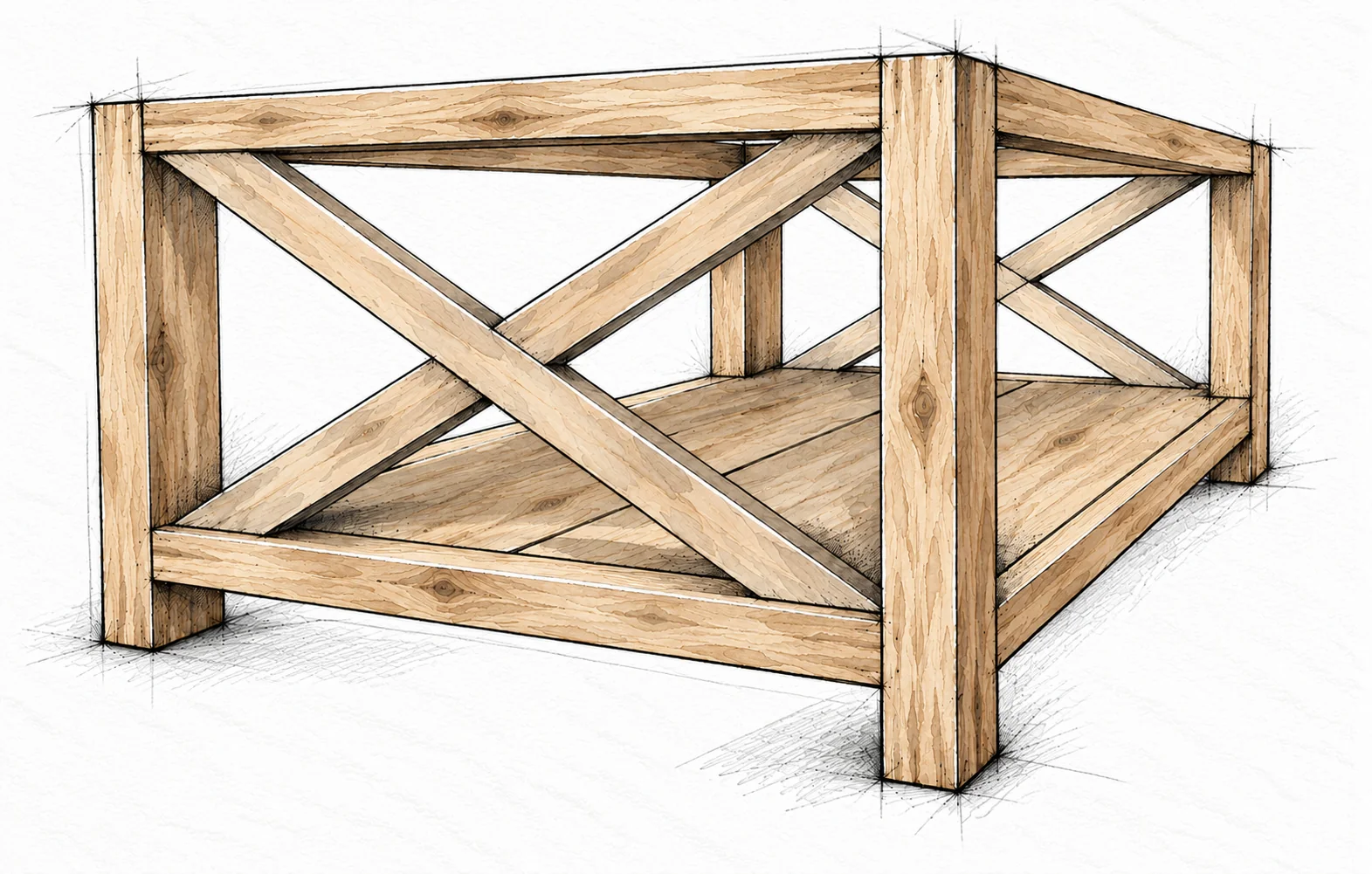 rustic x coffee table — 12 illustration