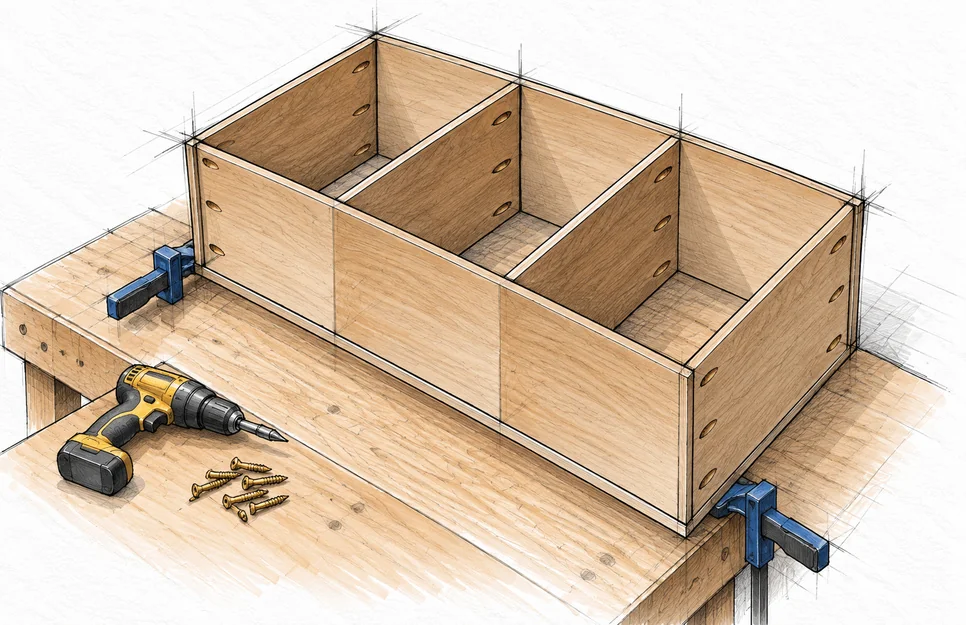 storage unit with beveled edge — 11 illustration