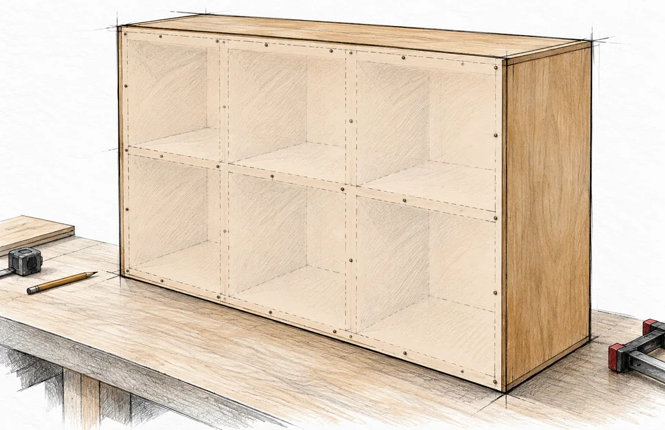 storage unit with beveled edge — 21 illustration