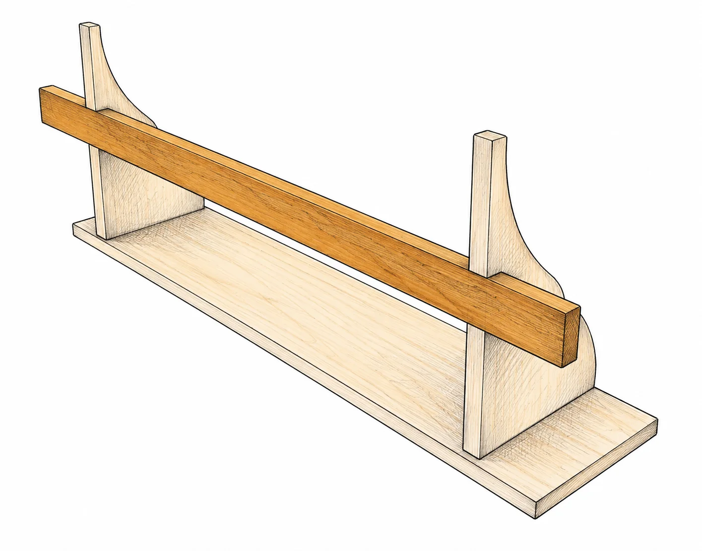 vintage shelf with hooks — 9 illustration