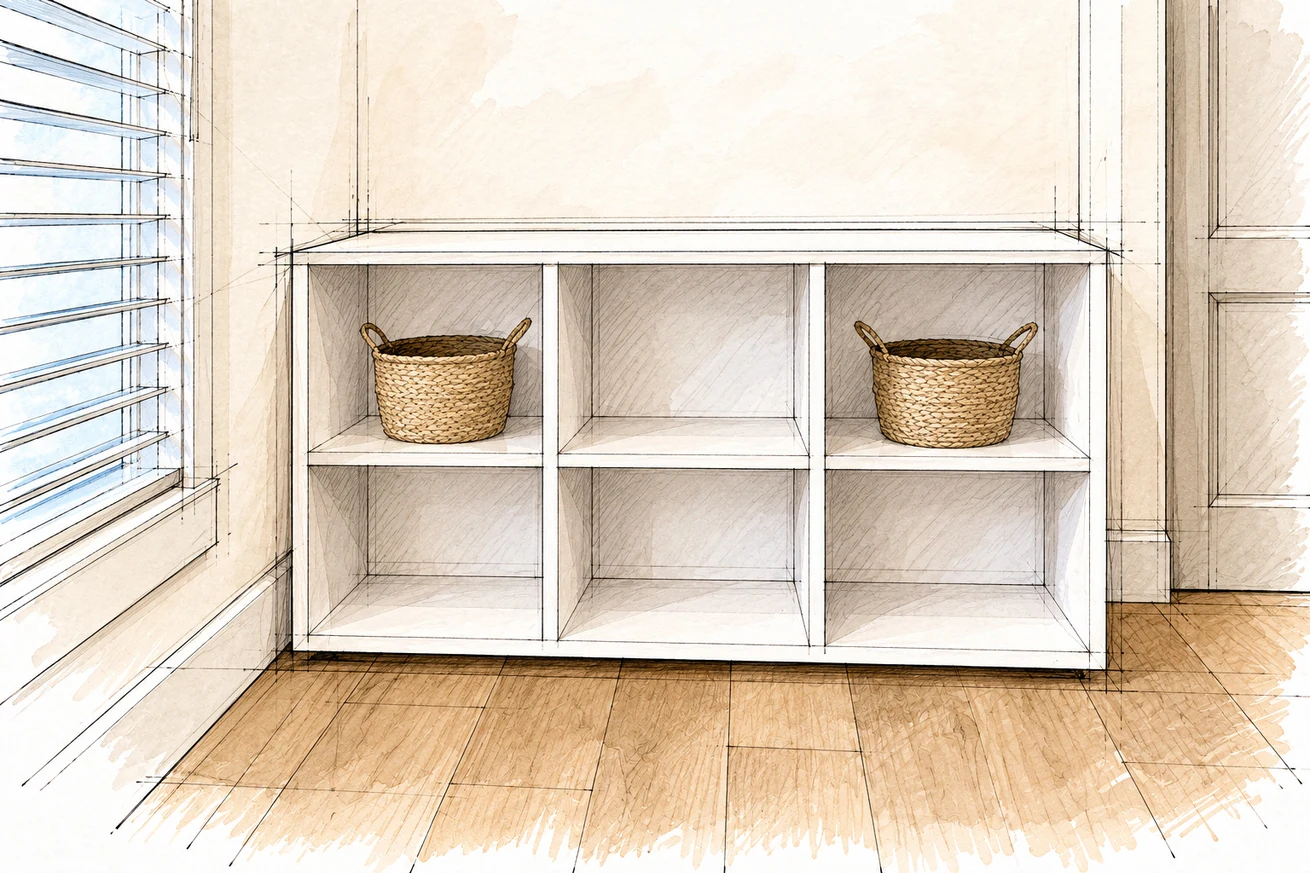 Storage Unit with Beveled Edge illustrated woodworking plan
